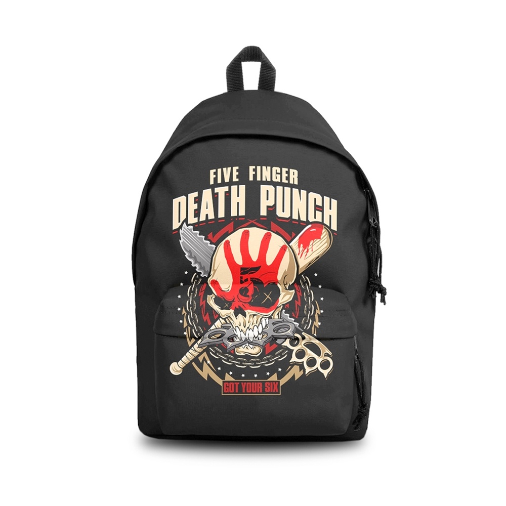 Rocksax Five Finger Death Punch - Got Your Six Rugtas - Zwart